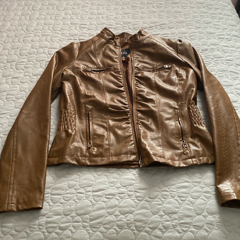 Brown leather jacket